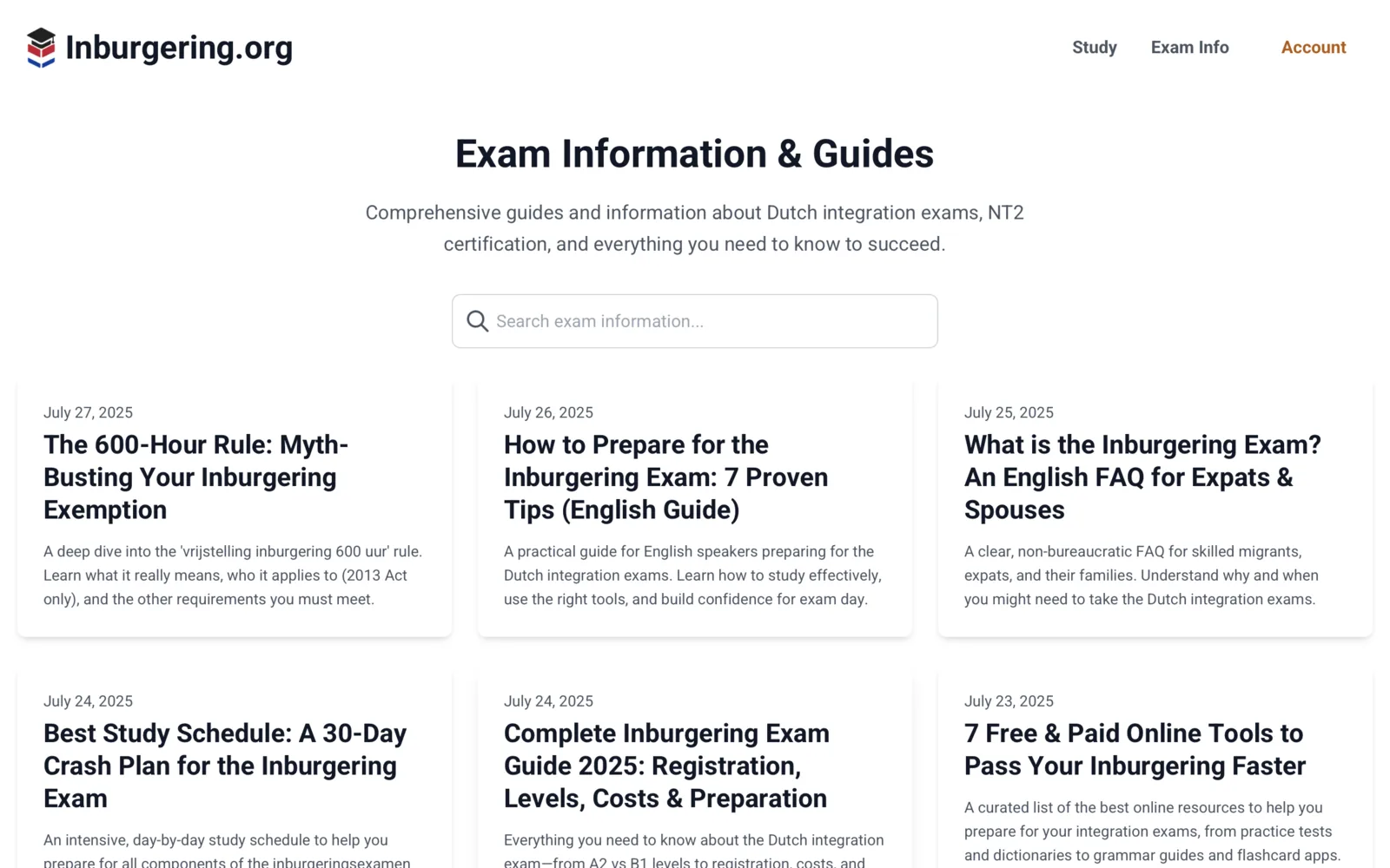 Inburgering.org Dutch integration exam blog